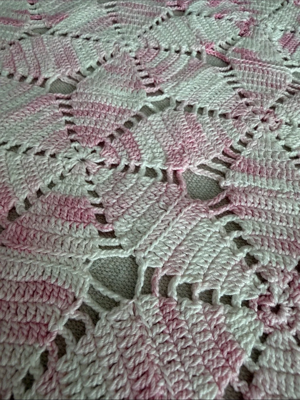Vintage-Style Pink and White Crochet Doily